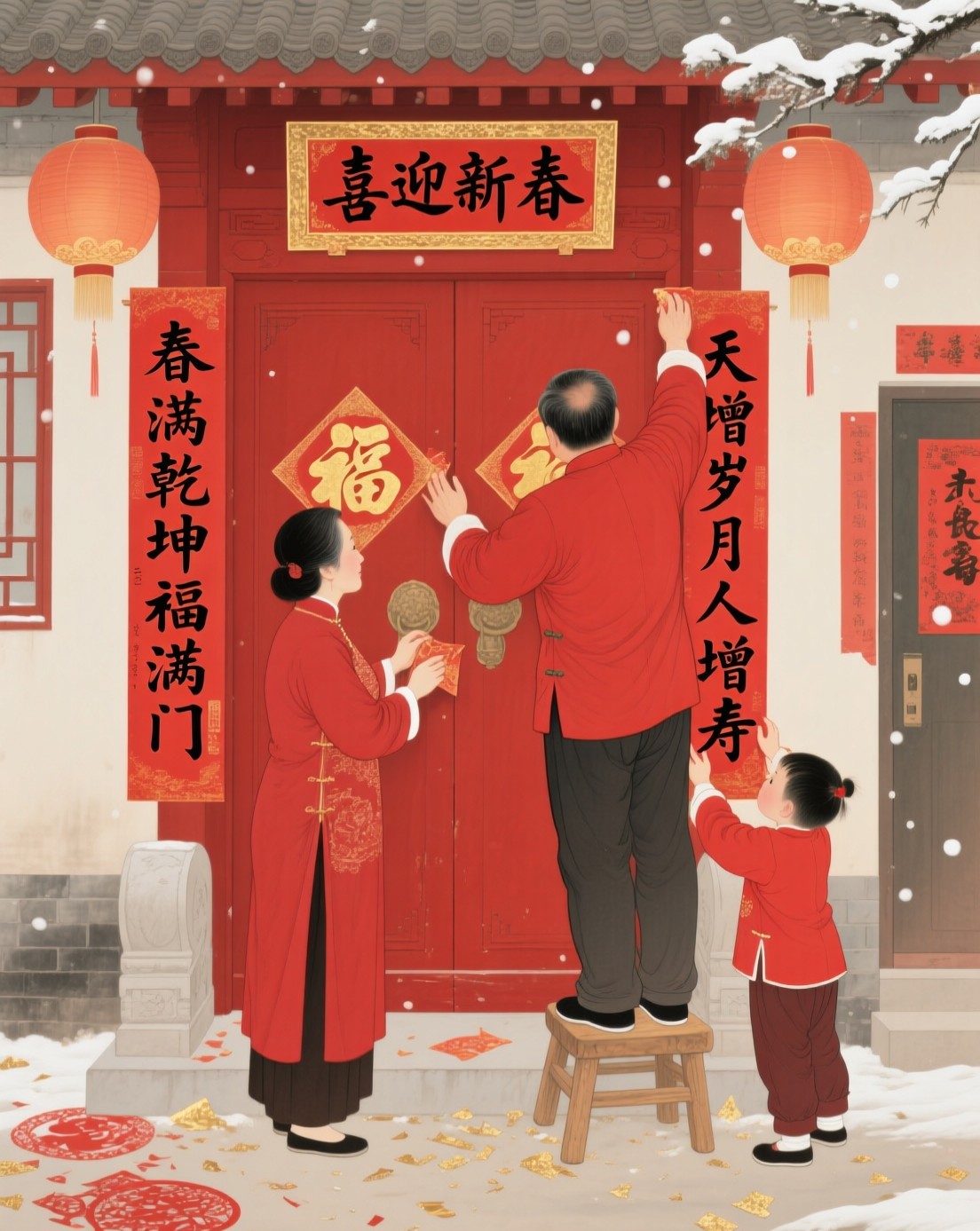 贴春联
